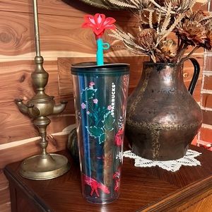 Starbucks 2022 Holiday Poinsettia Cup with Topper - 24oz - NWT